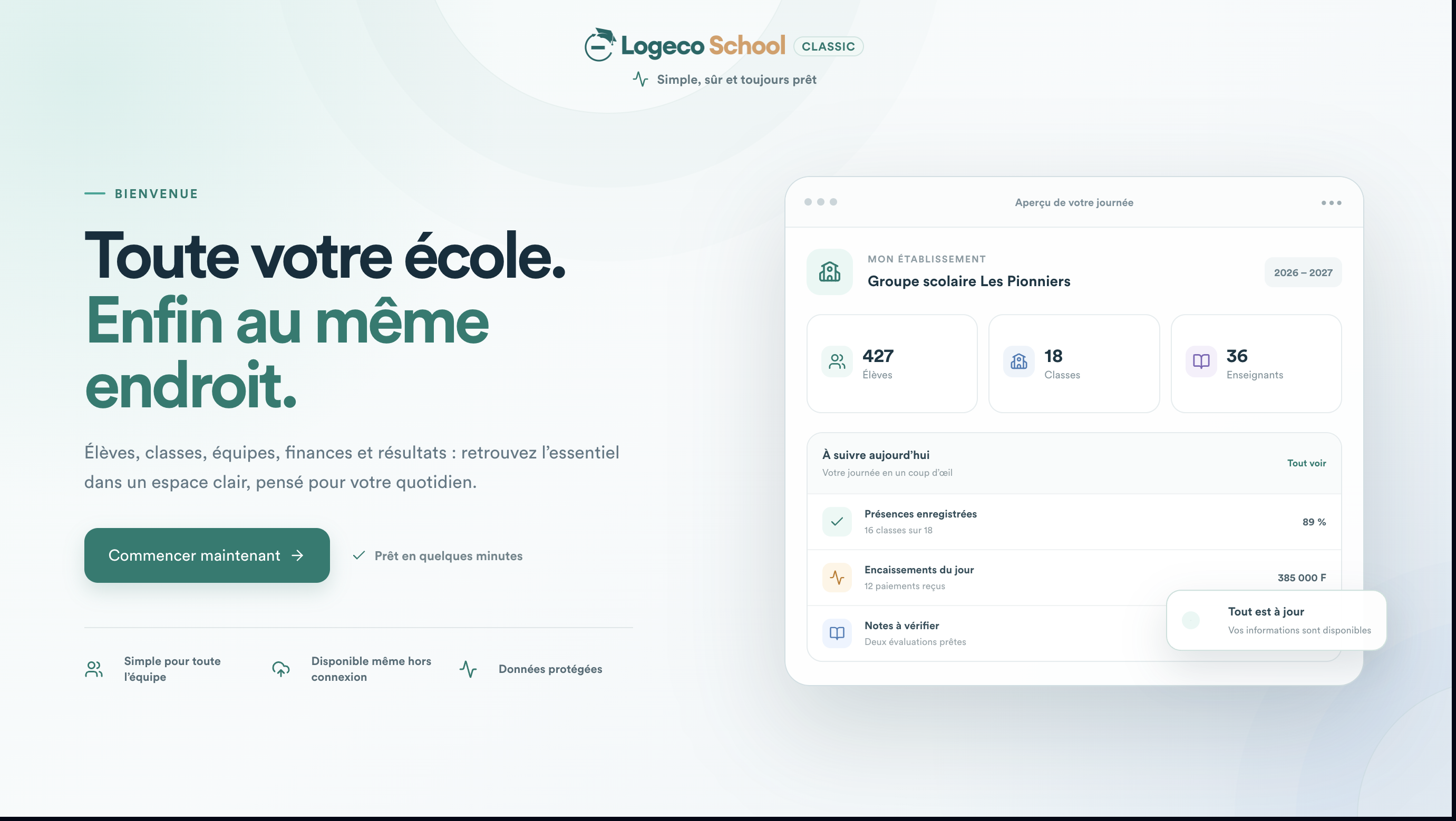 Accueil de Logeco School Classic